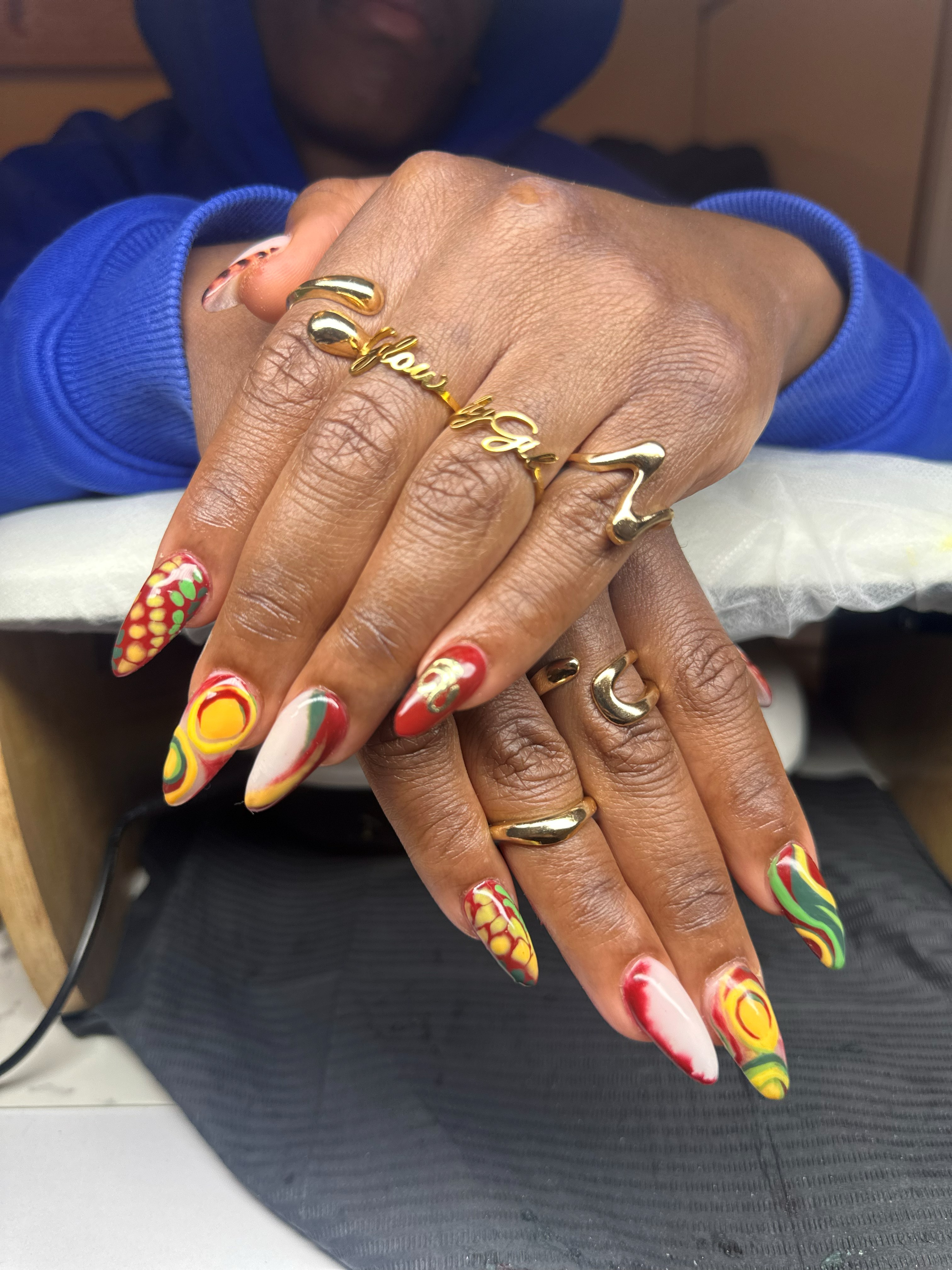 Colourful custom nail art
